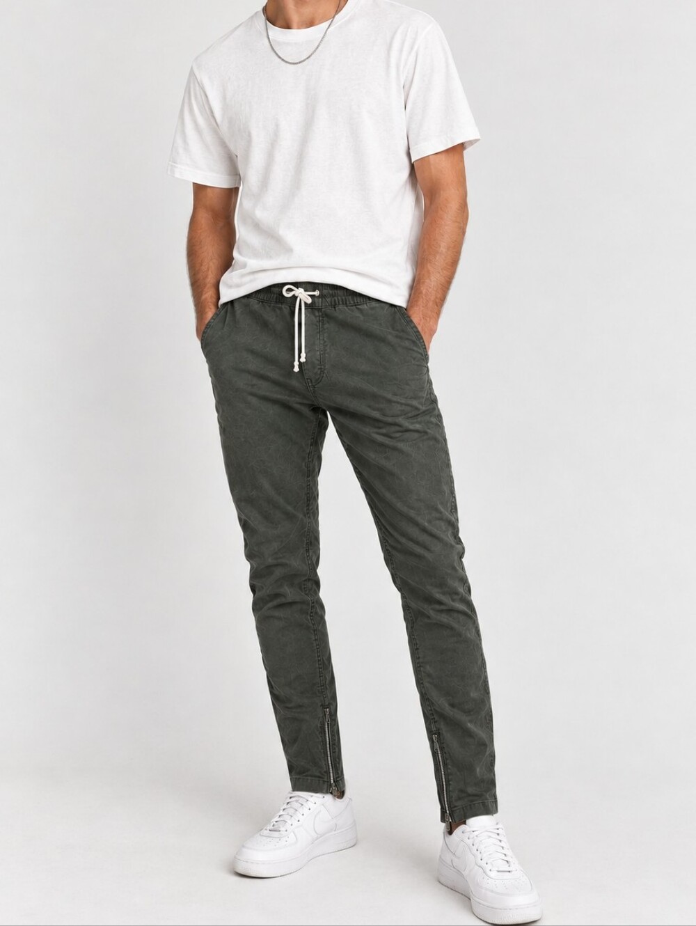 H&M Men's Dark Olive Green Jogger Pants – Size US 30